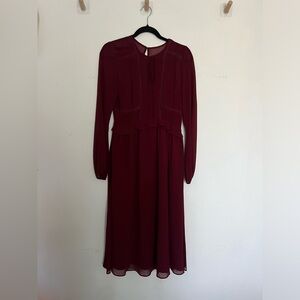 Chelsea28 Deep Red Long Sleeve Dress